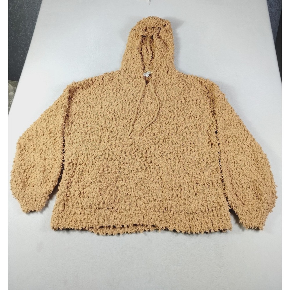 Umgee Sweater Womens 2XL Hooded Popcorn Shag‎ Knit Pullover Cabincore Cozy